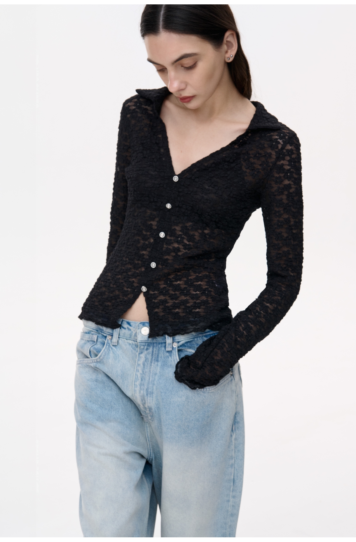 СОРОЧКА З МЕРЕЖИВНОГО ТРИКОТАЖУ 1235 зображення 1