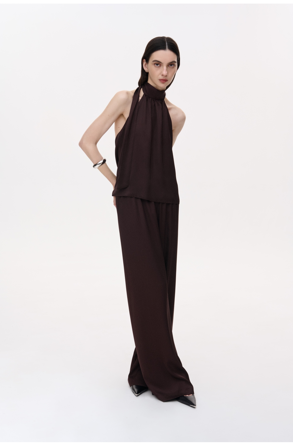 ШИРОКІ ШОВКОВІ ШТАНИ 1236 зображення 3