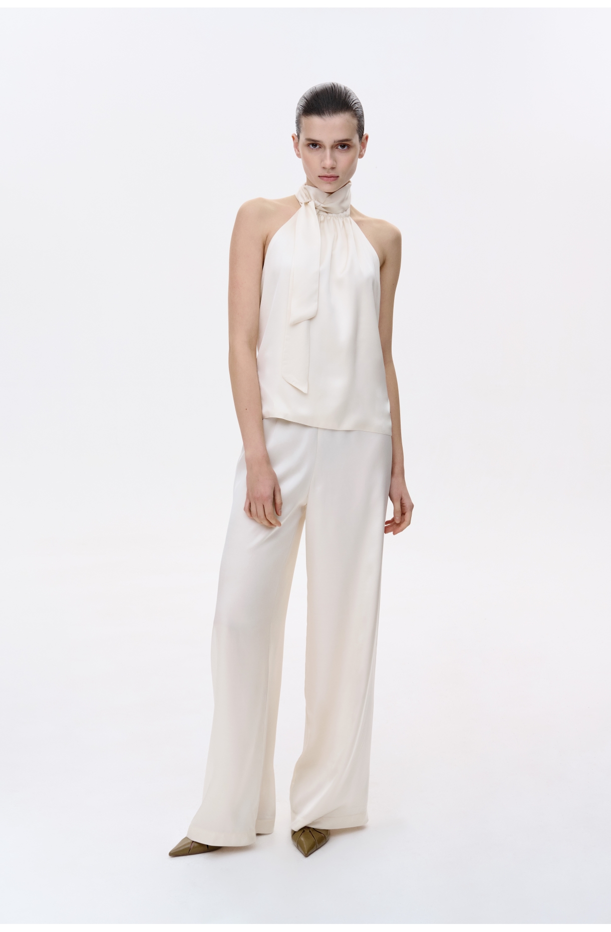 ШИРОКІ ШОВКОВІ ШТАНИ 1236 зображення 4