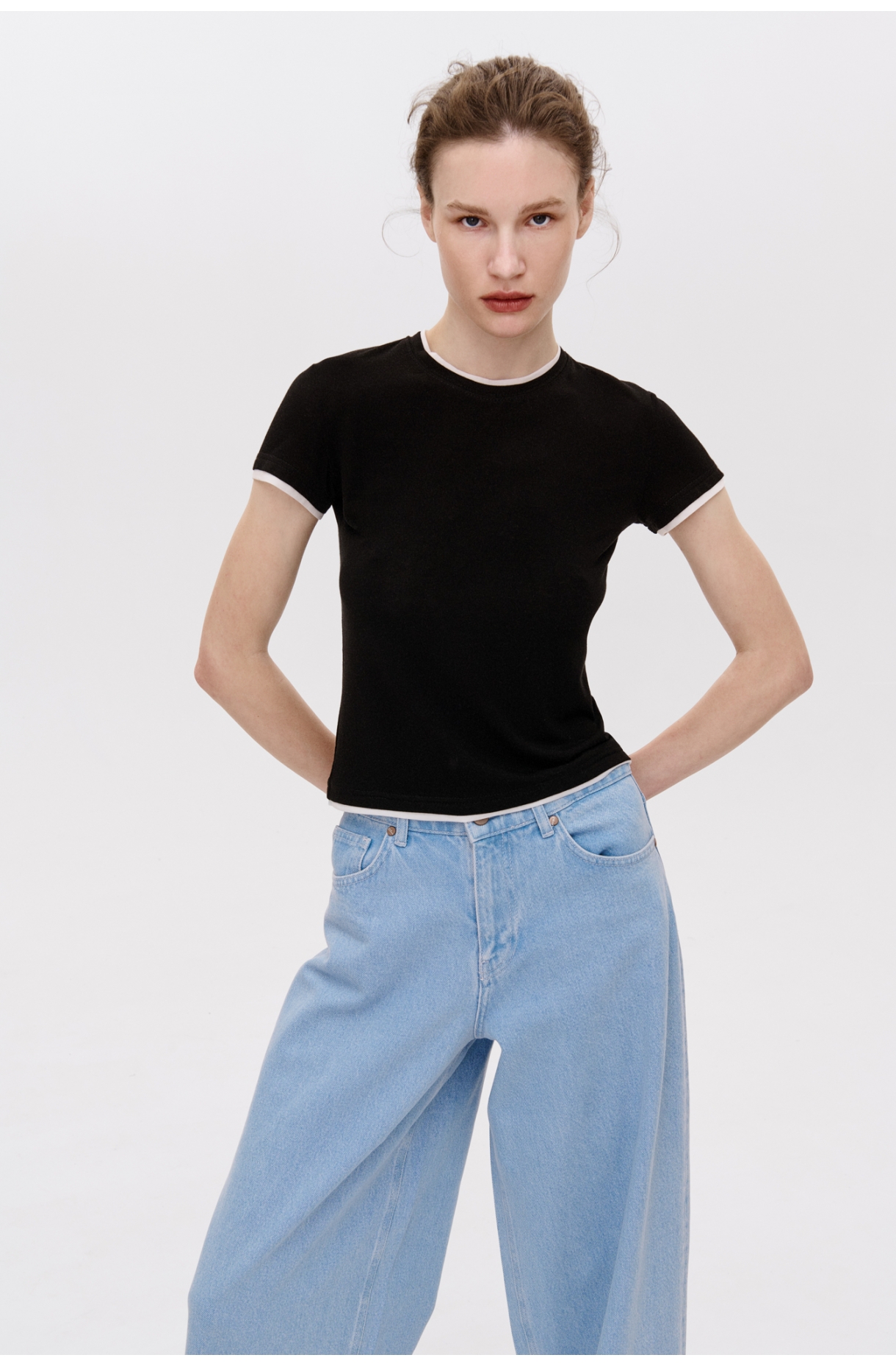ФУТБОЛКА З АКЦЕНТНИМИ ВСТАВКАМИ З TENCEL 1176\27-3 зображення 40