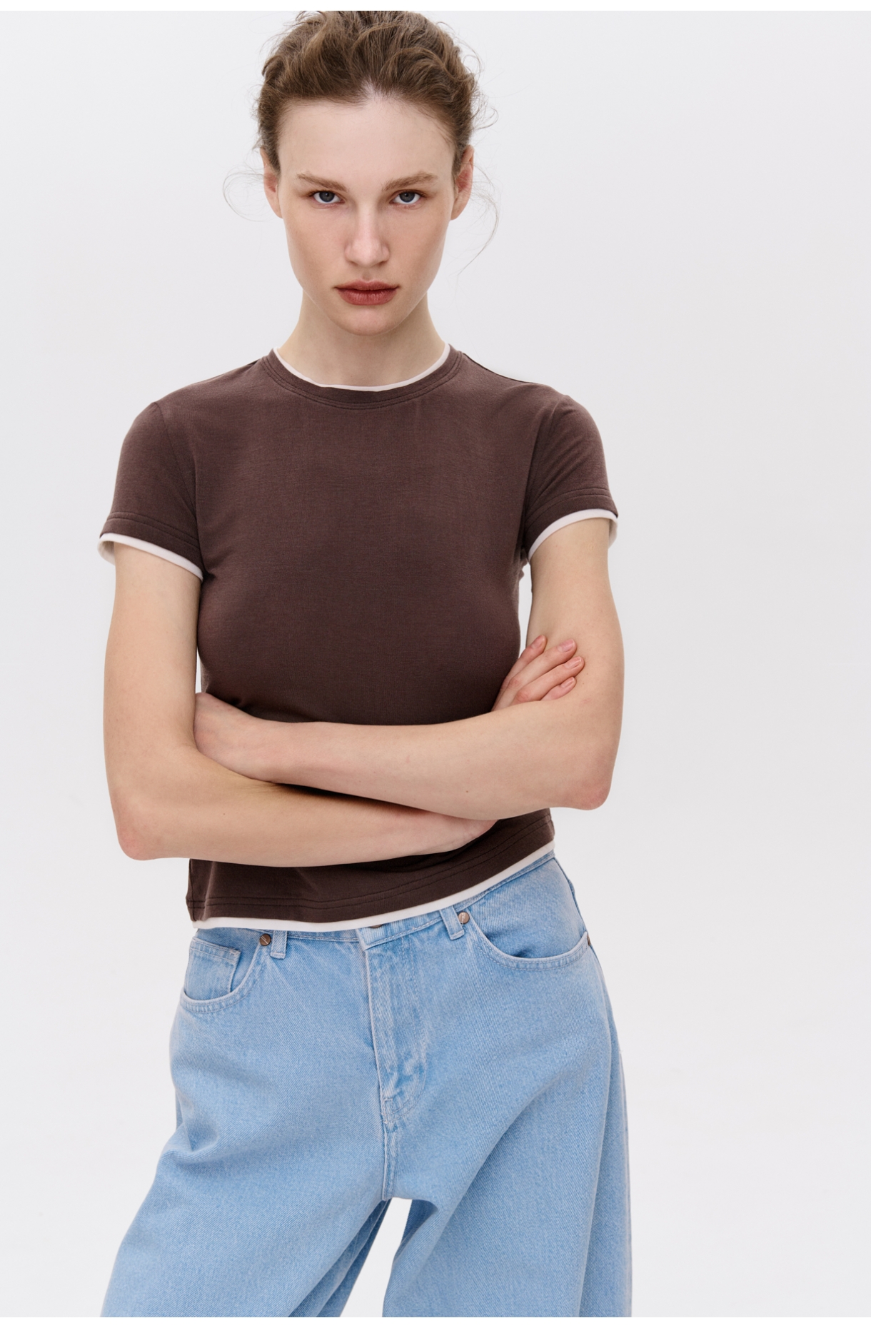 ФУТБОЛКА З АКЦЕНТНИМИ ВСТАВКАМИ З TENCEL 1176\27-3 зображення 42
