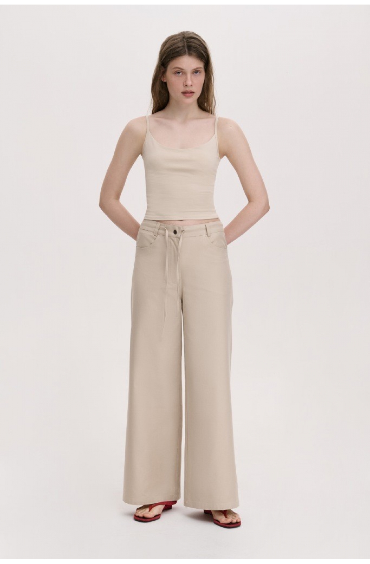 ШИРОКІ КОТОНОВІ ШТАНИ ПРЯМОГО  КРОЮ 1109-2025 зображення 1