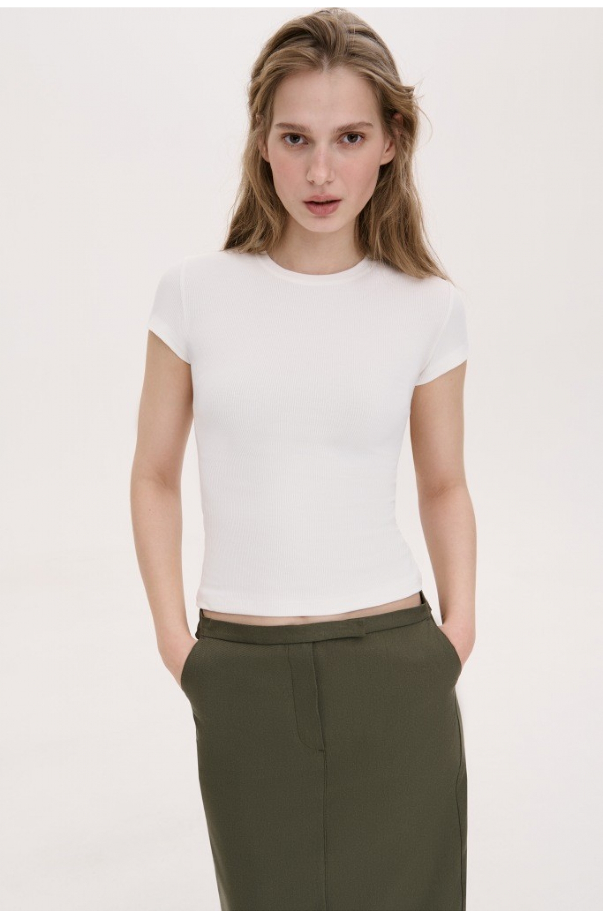 БАЗОВА ТРИКОТАЖНА ФУТБОЛКА У МІЛКИЙ РУБЧИК 1176-2 зображення 7