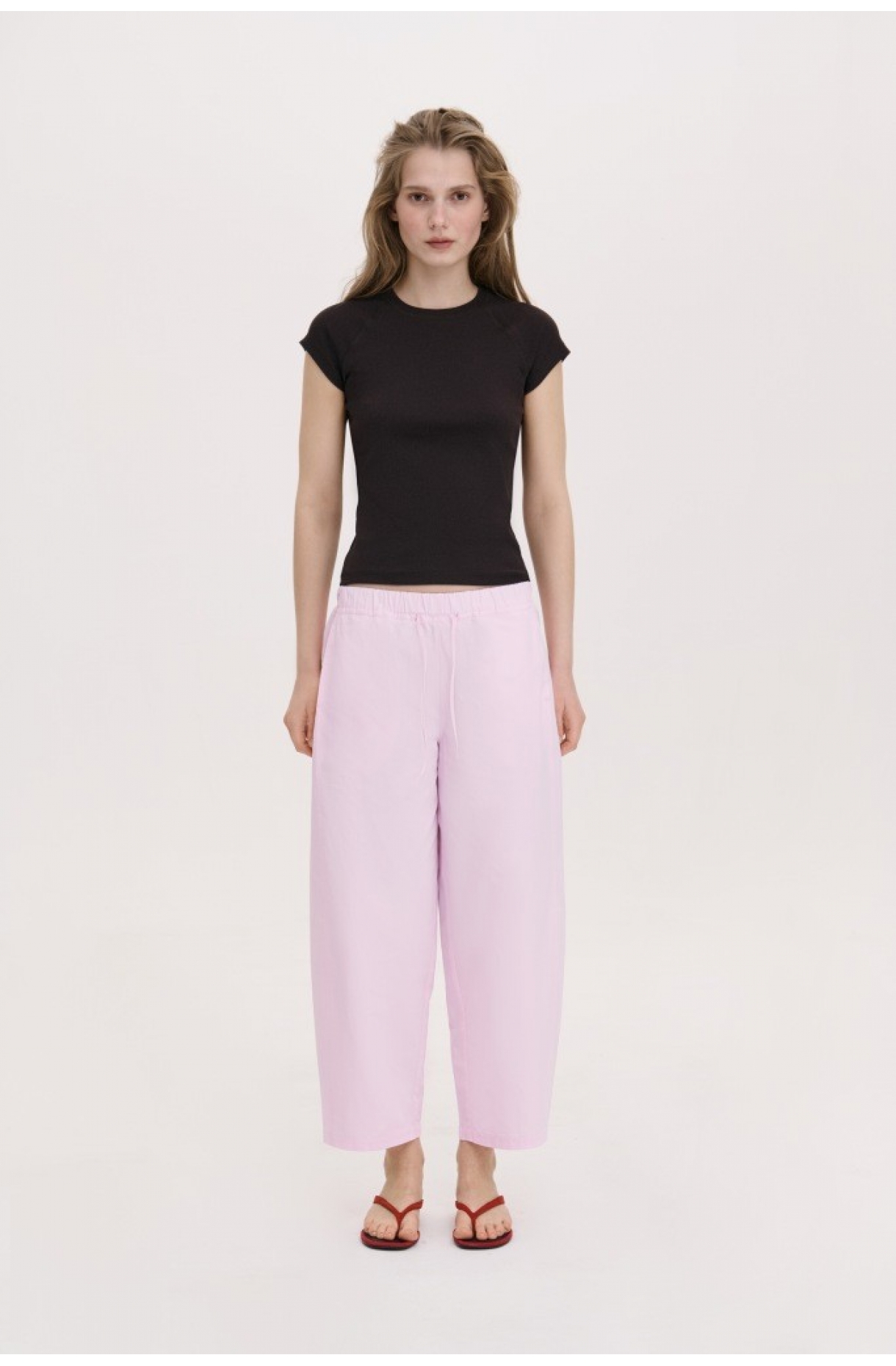 ШИРОКІ УКОРОЧЕНІ ШТАНИ З БАВОВНЯНОЇ ТКАНИНИ 1206 зображення 8