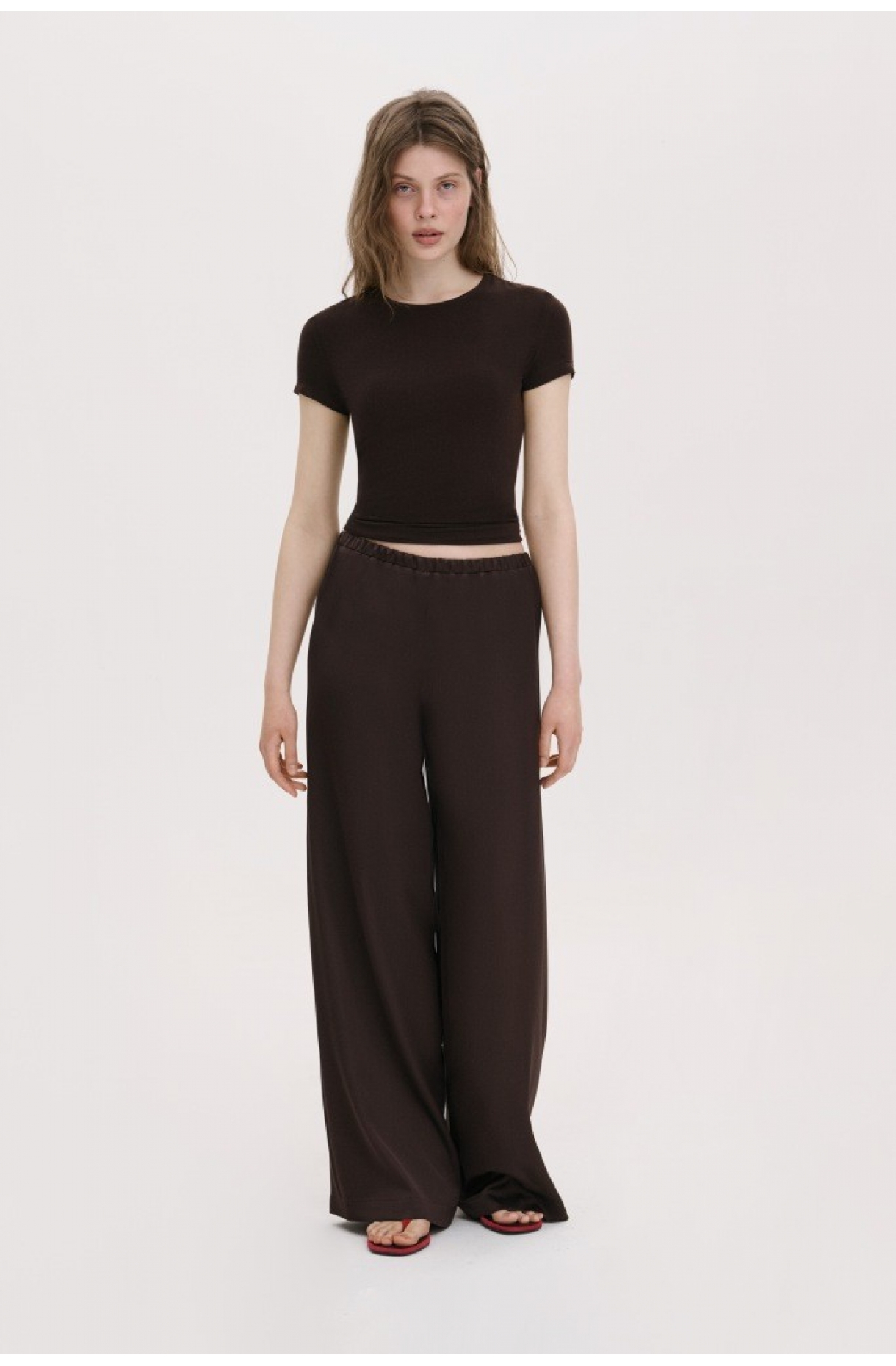 ШИРОКІ ШОВКОВІ ШТАНИ ВІЛЬНОГО ПРЯМОГО  СИЛУЕТУ 1236 зображення 14