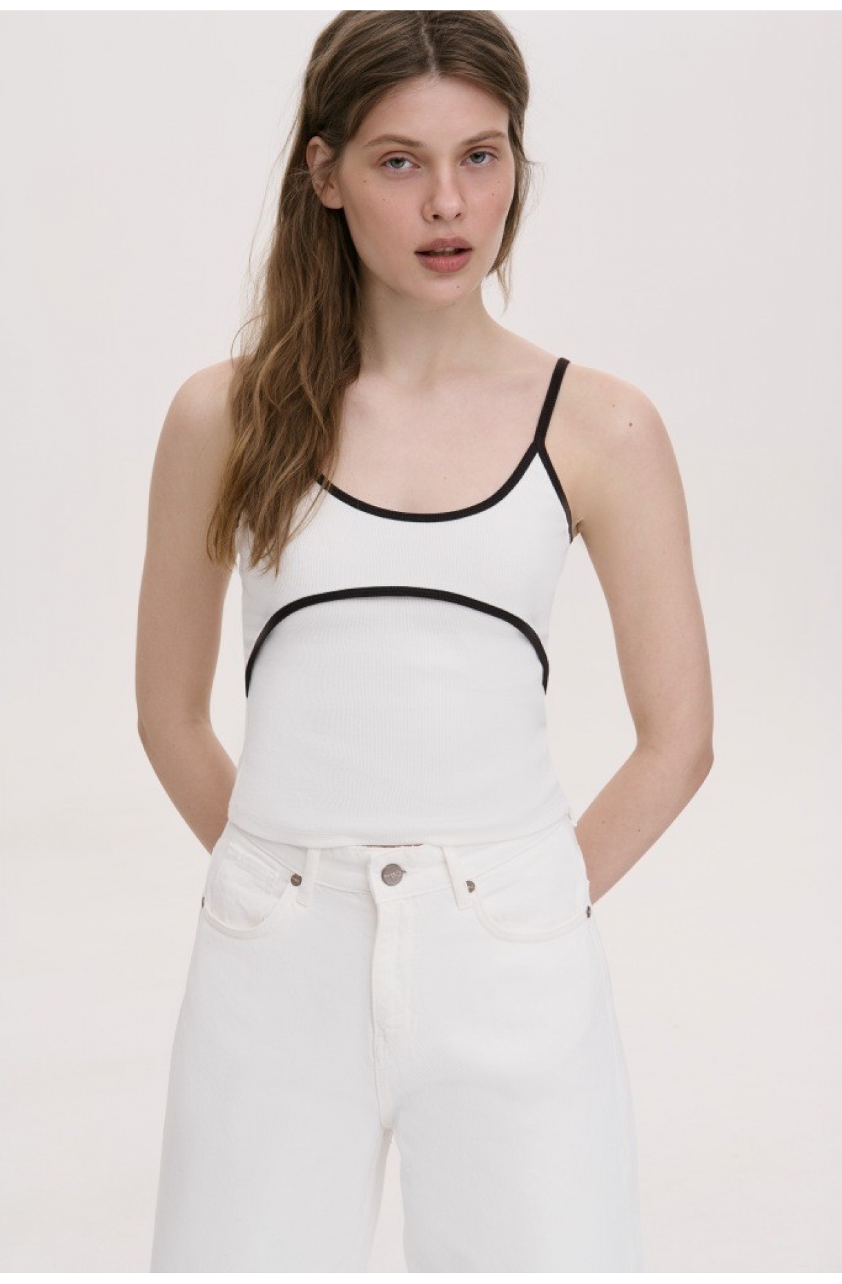 ТРИКОТАЖНИЙ ТОП НА ТОНКИХ БРЕТЕЛЯХ 1269 зображення 35