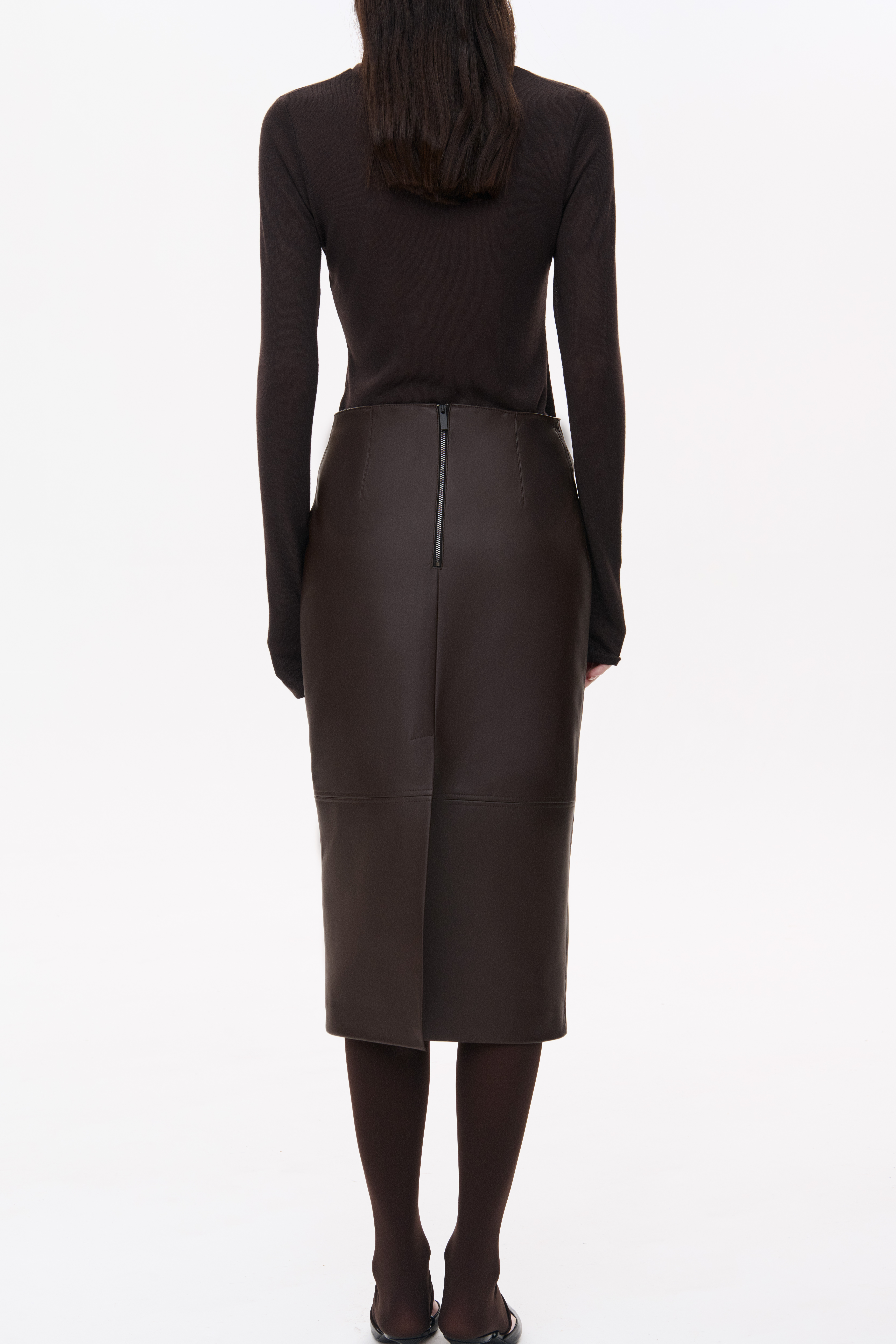 МІДІ СПІДНИЦЯ З ЕКО-ШКІРИ 1242 зображення 2