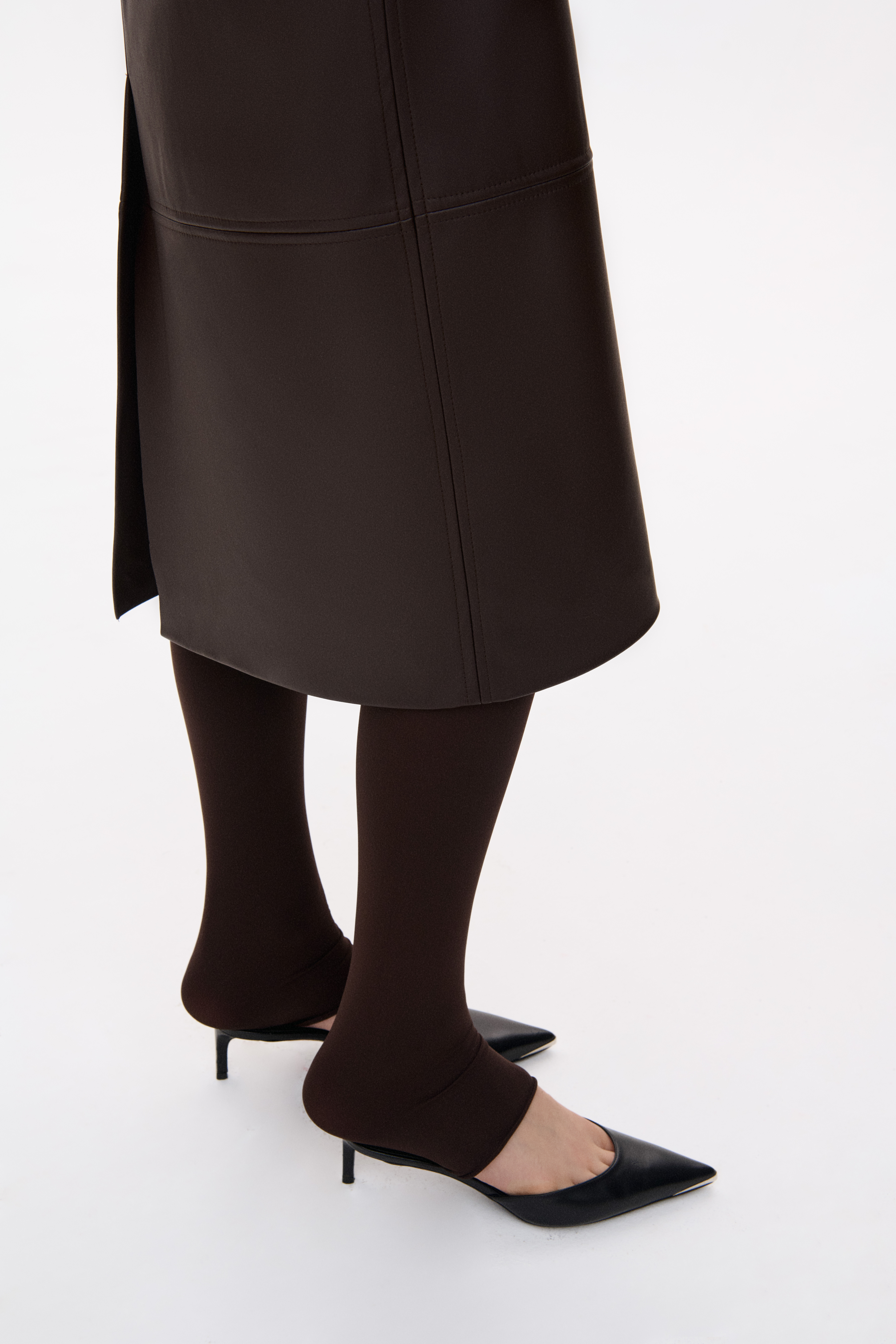 МІДІ СПІДНИЦЯ З ЕКО-ШКІРИ 1242 зображення 3