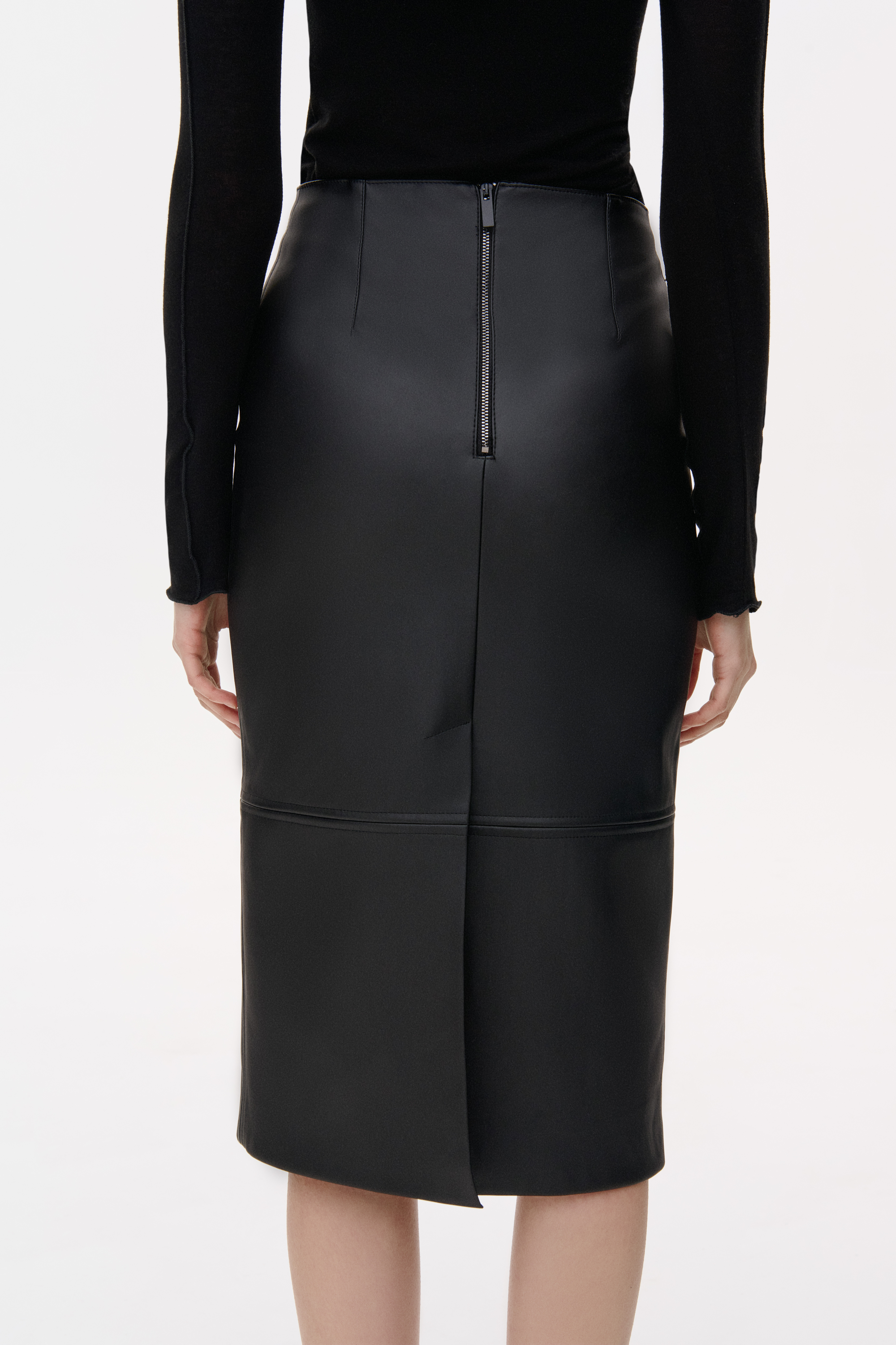 МІДІ СПІДНИЦЯ З ЕКО-ШКІРИ 1242 зображення 3