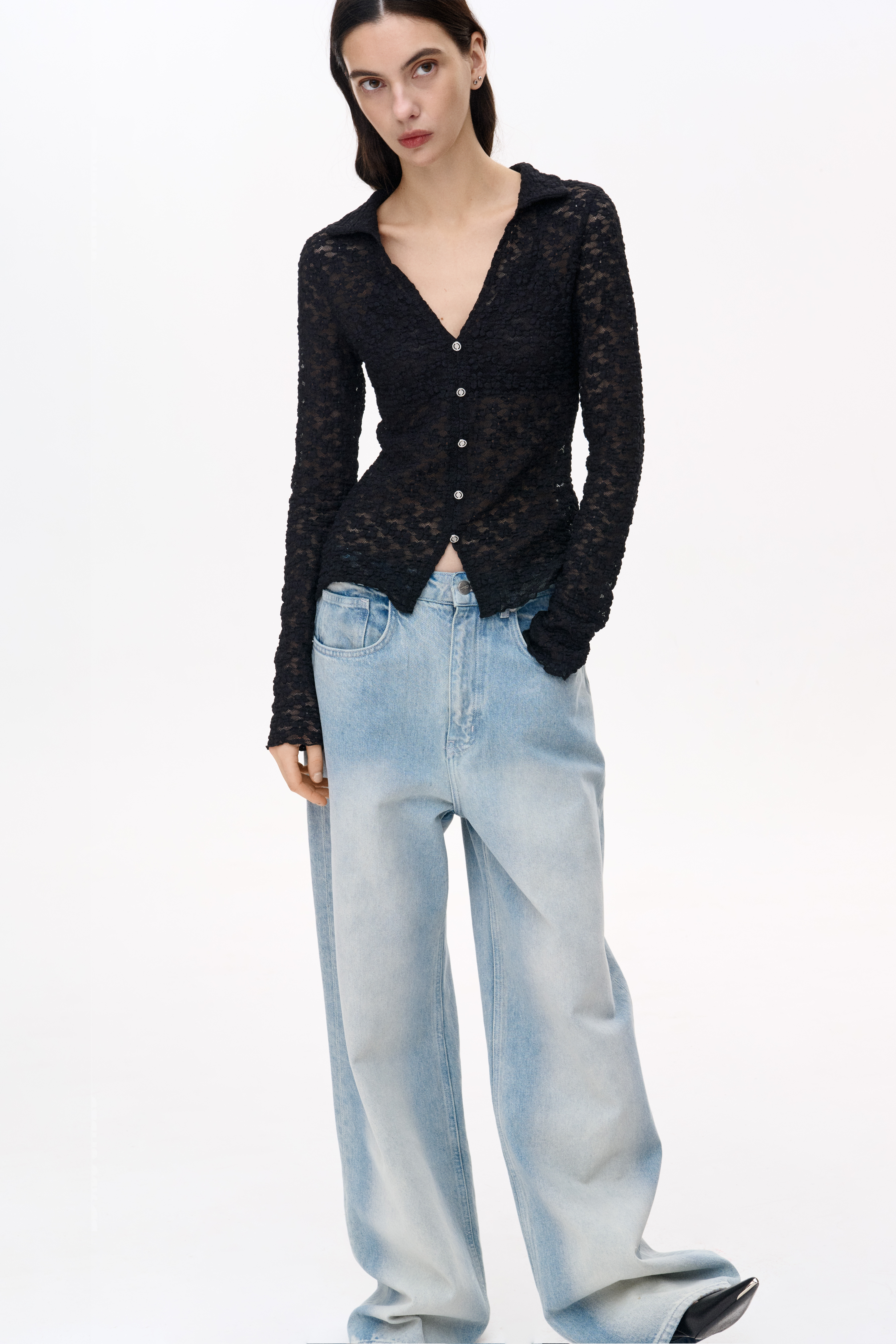 СОРОЧКА З МЕРЕЖИВНОГО ТРИКОТАЖУ 1235 зображення 3