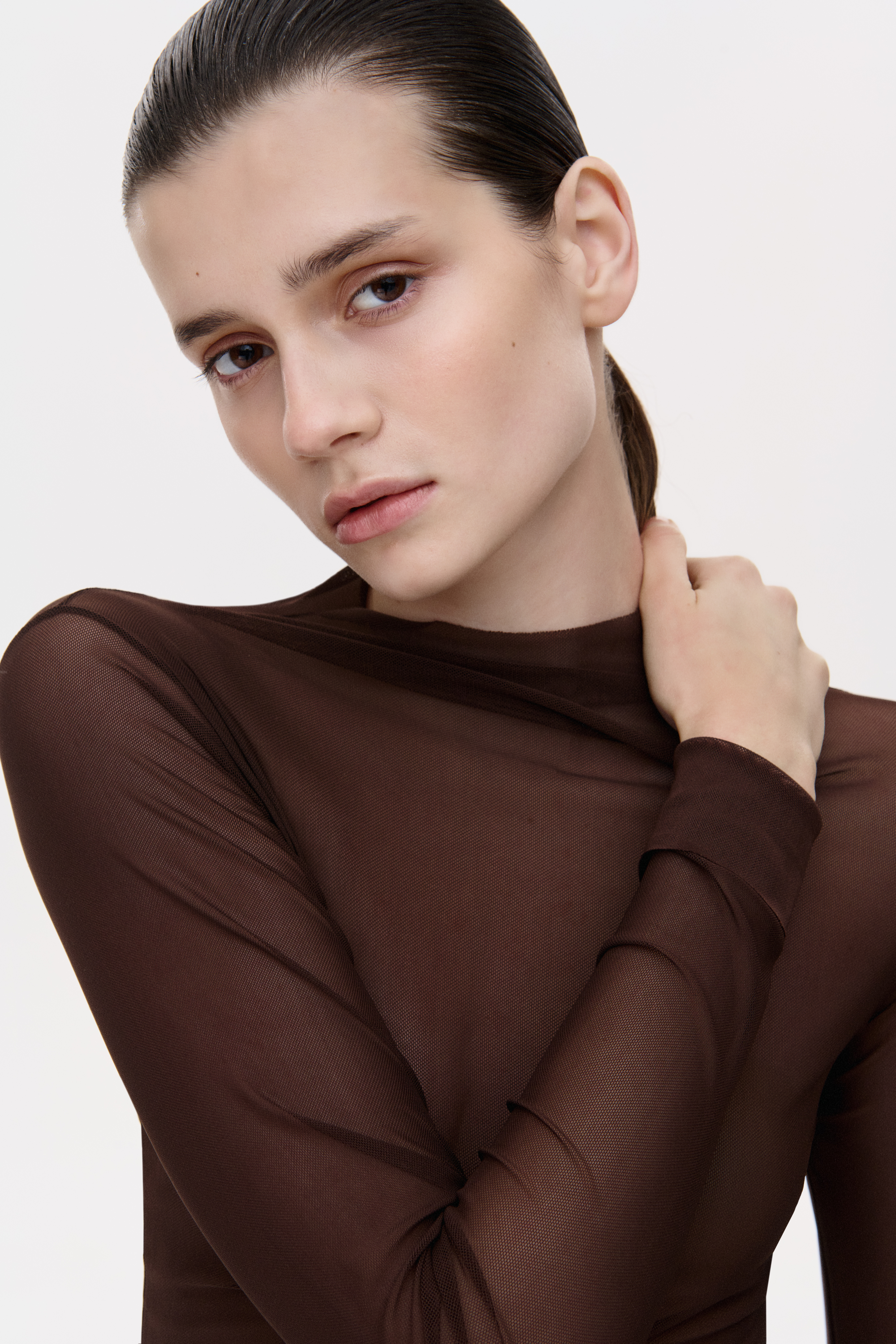 НАПІВПРОЗОРИЙ ТОП З ДОВГИМ РУКАВОМ 1141 зображення