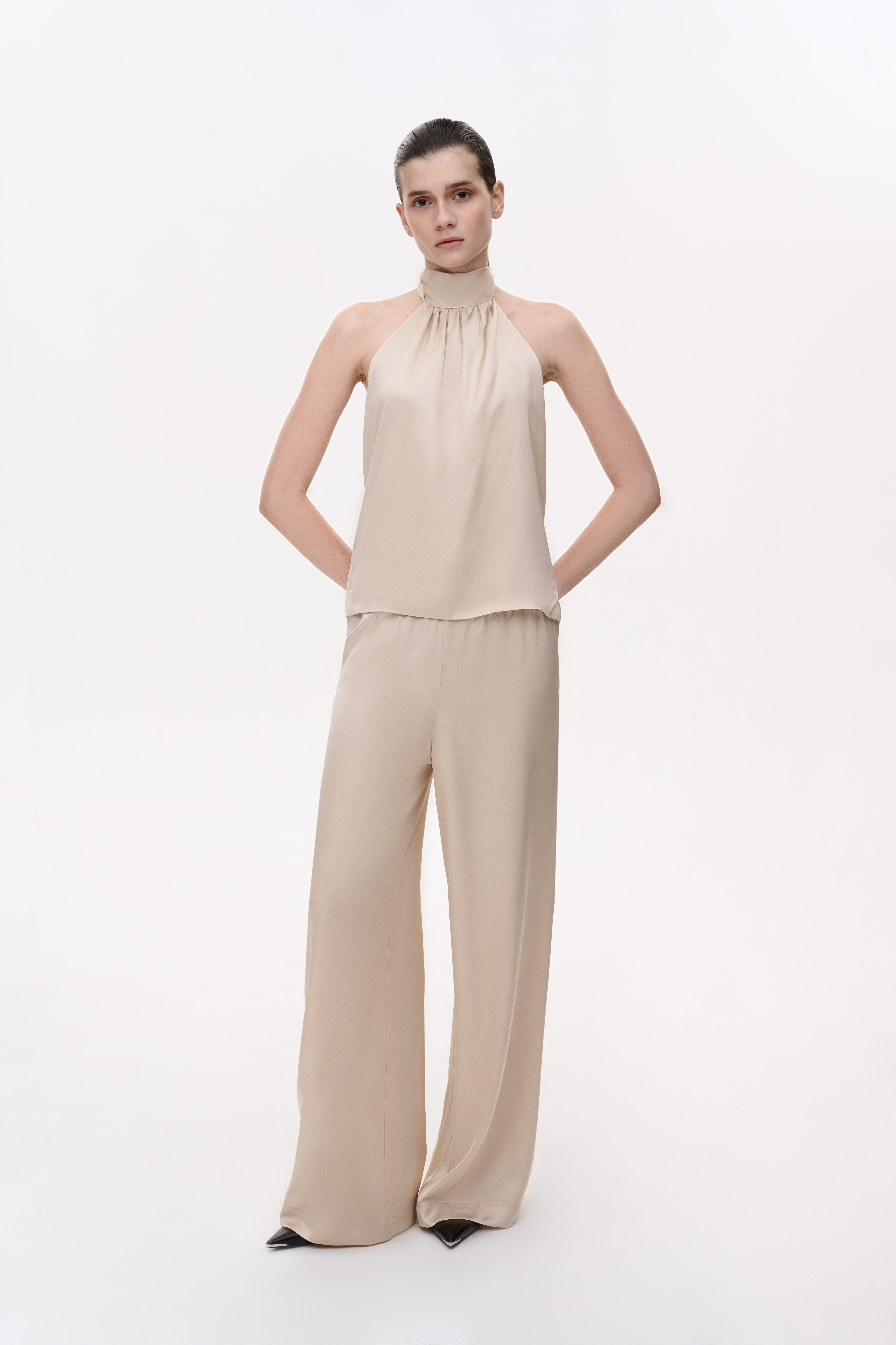 ШИРОКІ ШОВКОВІ ШТАНИ 1236 зображення