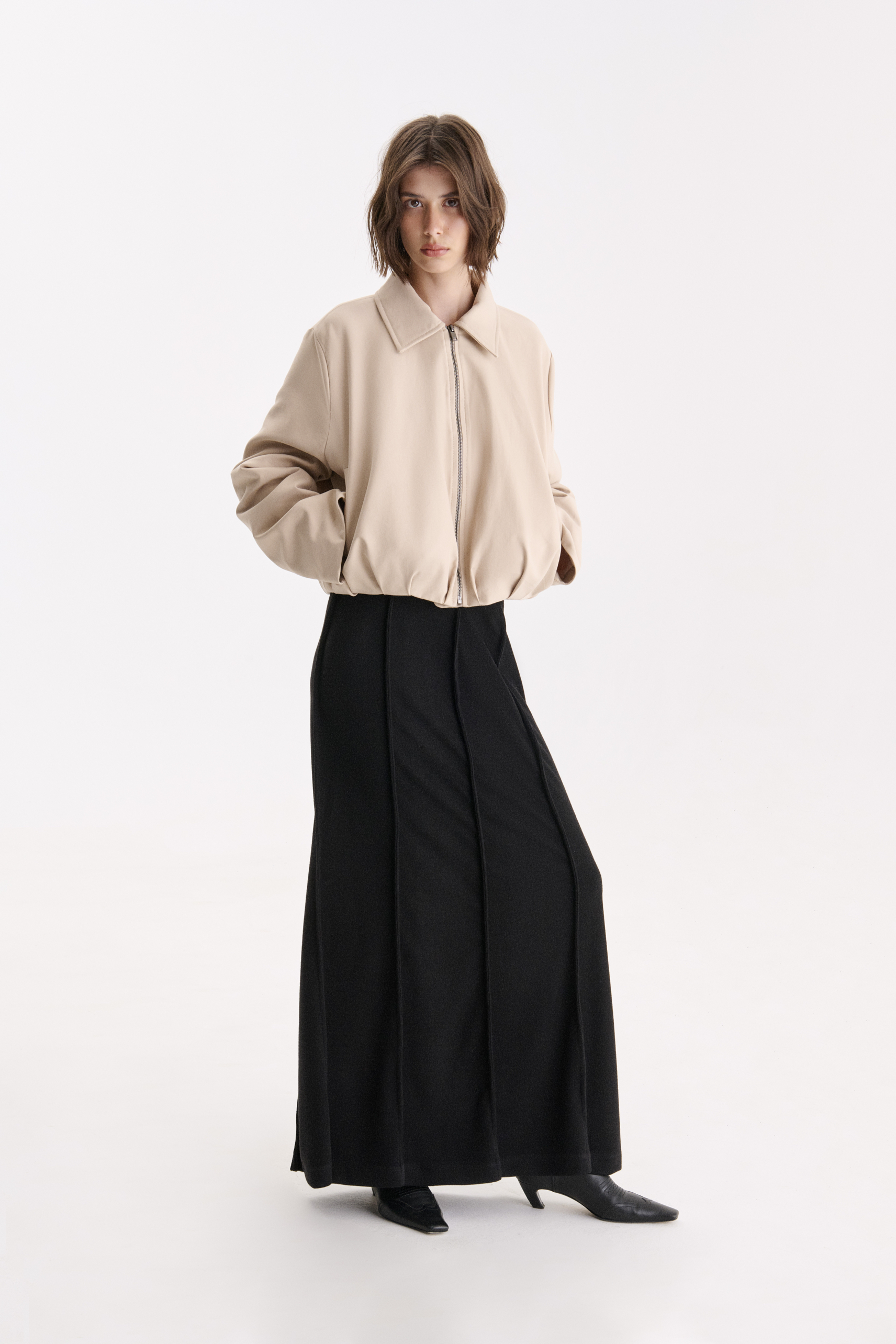 МАКСІ СПІДНИЦЯ З АКЦЕНТНИМИ ВЕРТИКАЛЬНИМИ ШВАМИ 1229\4264 зображення 1