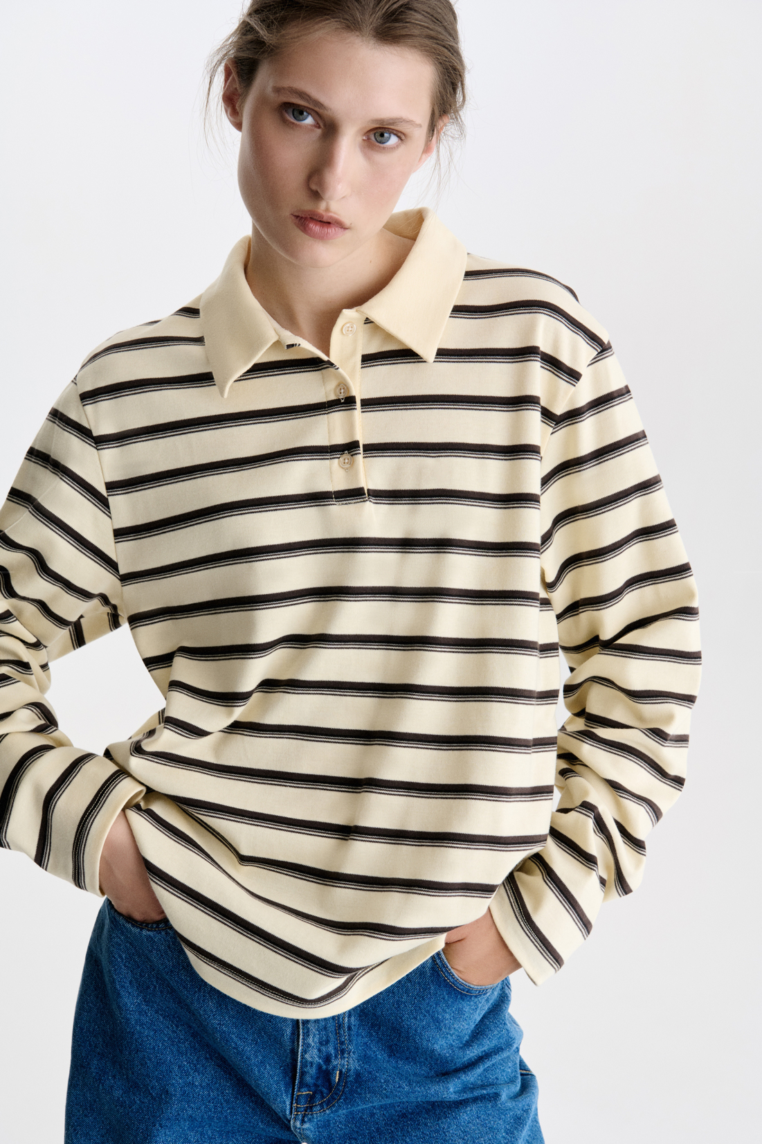 ЛОНГСЛІВ-ПОЛО У СМУЖКУ ВІЛЬНОГО КРОЮ 1157-2.1.9V\11-1 зображення 1